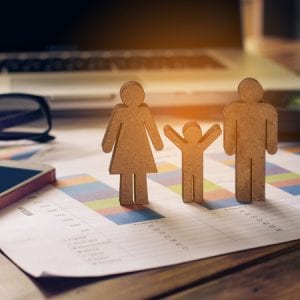 Stick Figure Family on Data Paperwork
