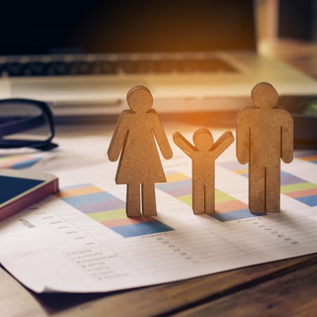 Stick Figure Family on Data Paperwork