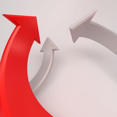 arrows pointing to same place