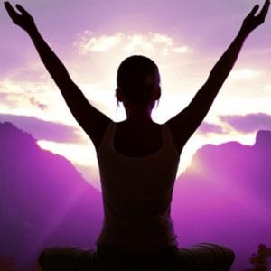 girl with arms raised